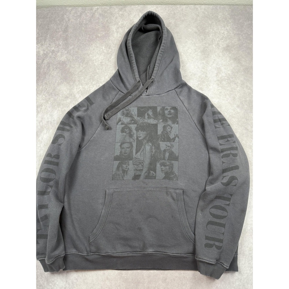 Taylor Swift The Eras Tour Hoodie Adult Medium Gray Graphic Pullover‎ Sweatshirt